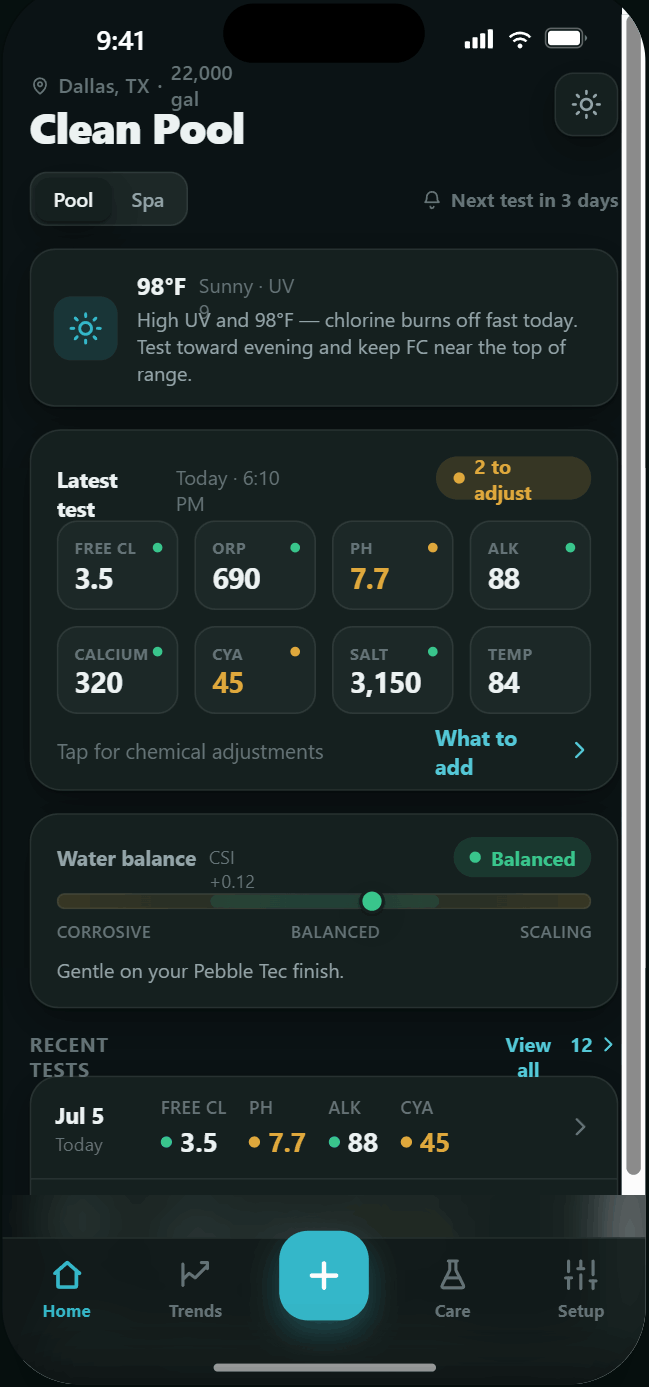 Clean Pool in dark mode